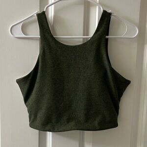 Outdoor Voices Olive Green Cropped Sports Bra